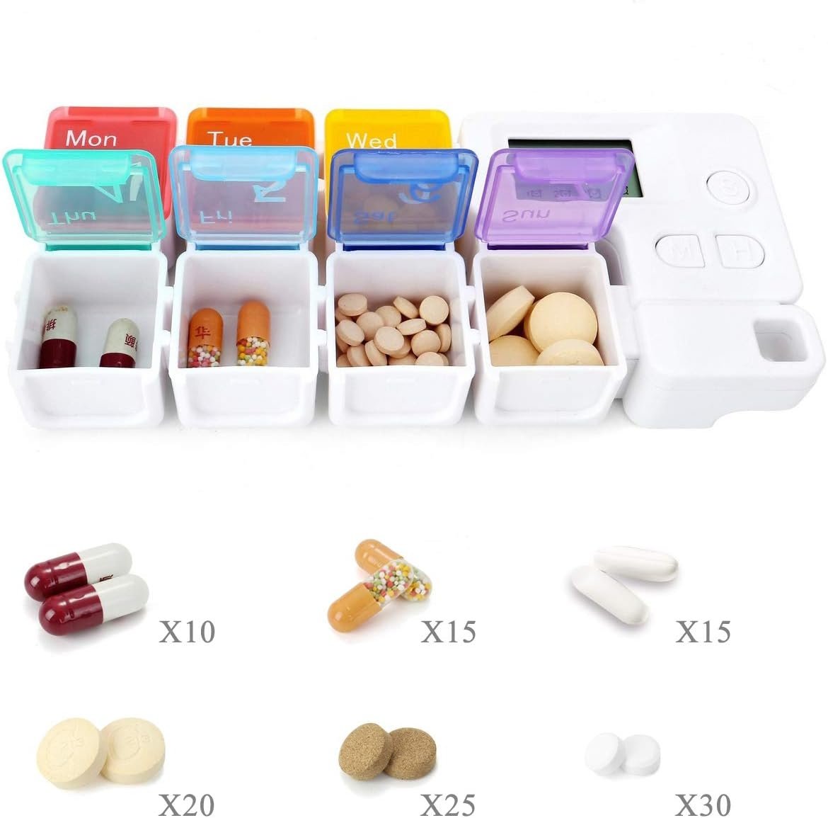 7-Day Pill Organizer with Alarm Reminder