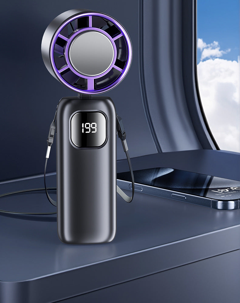 Foldable Handheld Cooling Fan — Semiconductor Ice-Cooling, Rechargeable, Silent Operation, Powerful Airflow — Ideal for Students