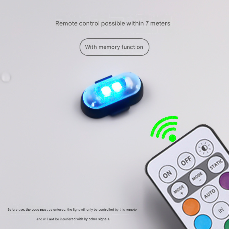 Wireless remote control airplane light with multiple modes and seven colors LED