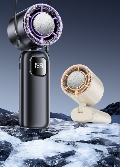 Foldable Handheld Cooling Fan — Semiconductor Ice-Cooling, Rechargeable, Silent Operation, Powerful Airflow — Ideal for Students