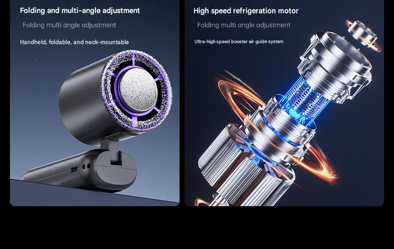 Foldable Handheld Cooling Fan — Semiconductor Ice-Cooling, Rechargeable, Silent Operation, Powerful Airflow — Ideal for Students