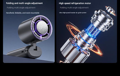 Foldable Handheld Cooling Fan — Semiconductor Ice-Cooling, Rechargeable, Silent Operation, Powerful Airflow — Ideal for Students
