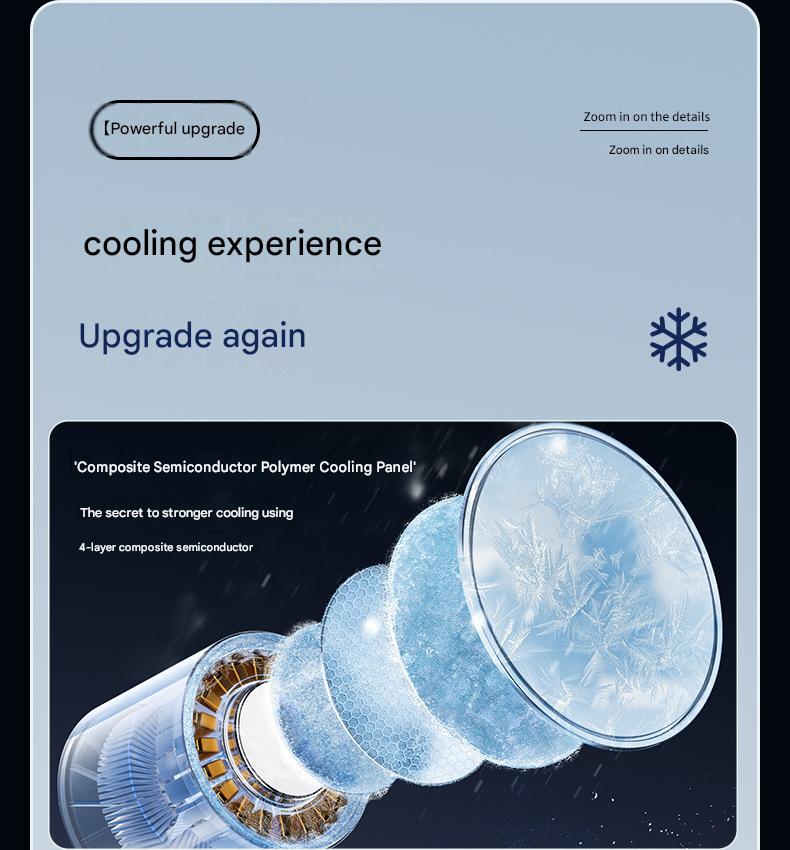 Foldable Handheld Cooling Fan — Semiconductor Ice-Cooling, Rechargeable, Silent Operation, Powerful Airflow — Ideal for Students