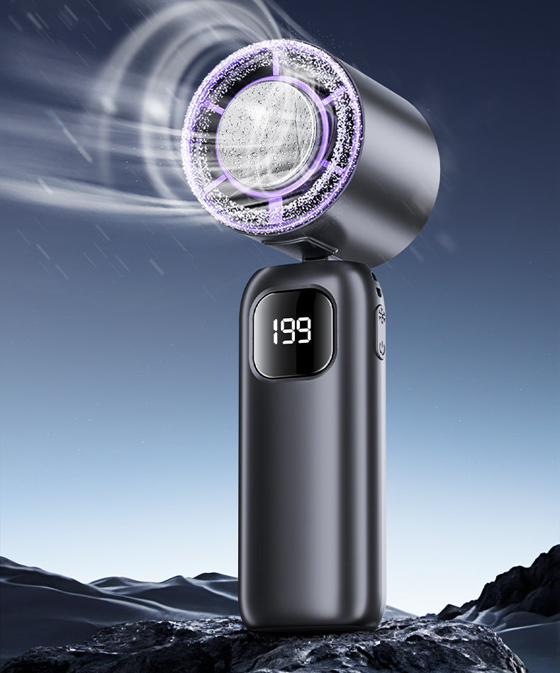 Foldable Handheld Cooling Fan — Semiconductor Ice-Cooling, Rechargeable, Silent Operation, Powerful Airflow — Ideal for Students
